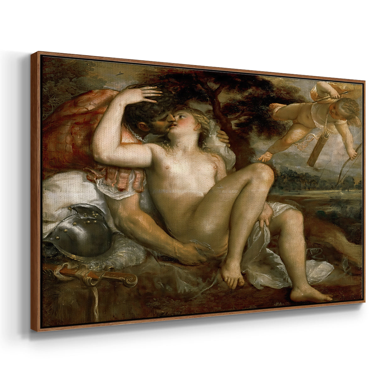 Mars, Venus and Cupid, c. 1530 - Floater Framed Canvas Print