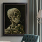 Head of a Skeleton with a Burning Cigarette - Ornate Framed Canvas Print
