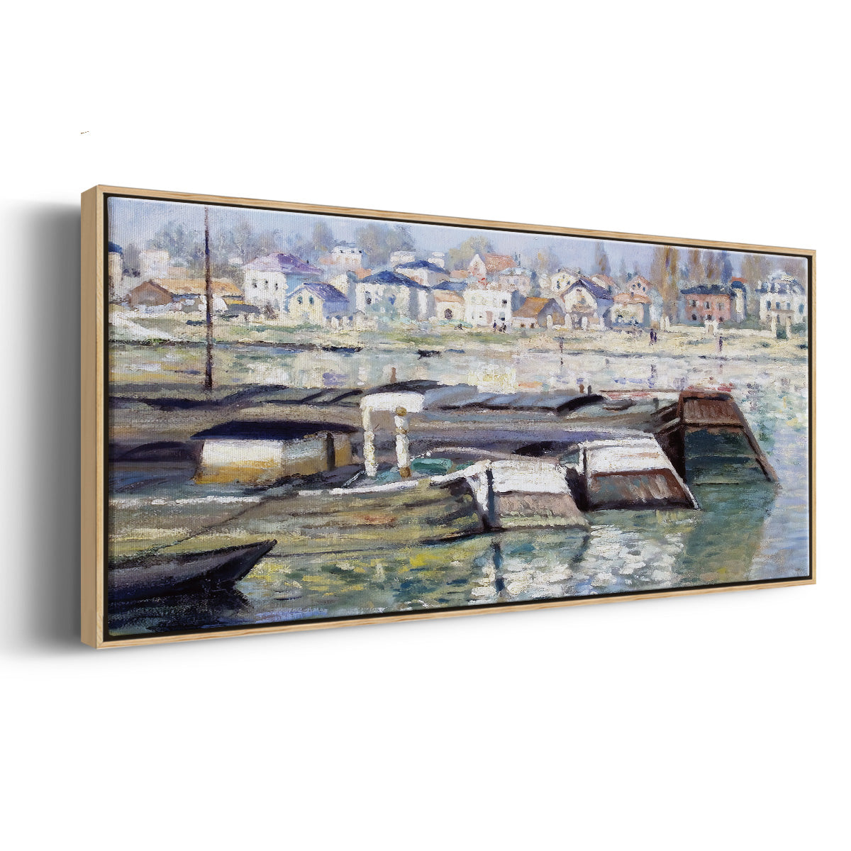 The Seine at Asnieres, 1873 - Floater Framed Canvas Print