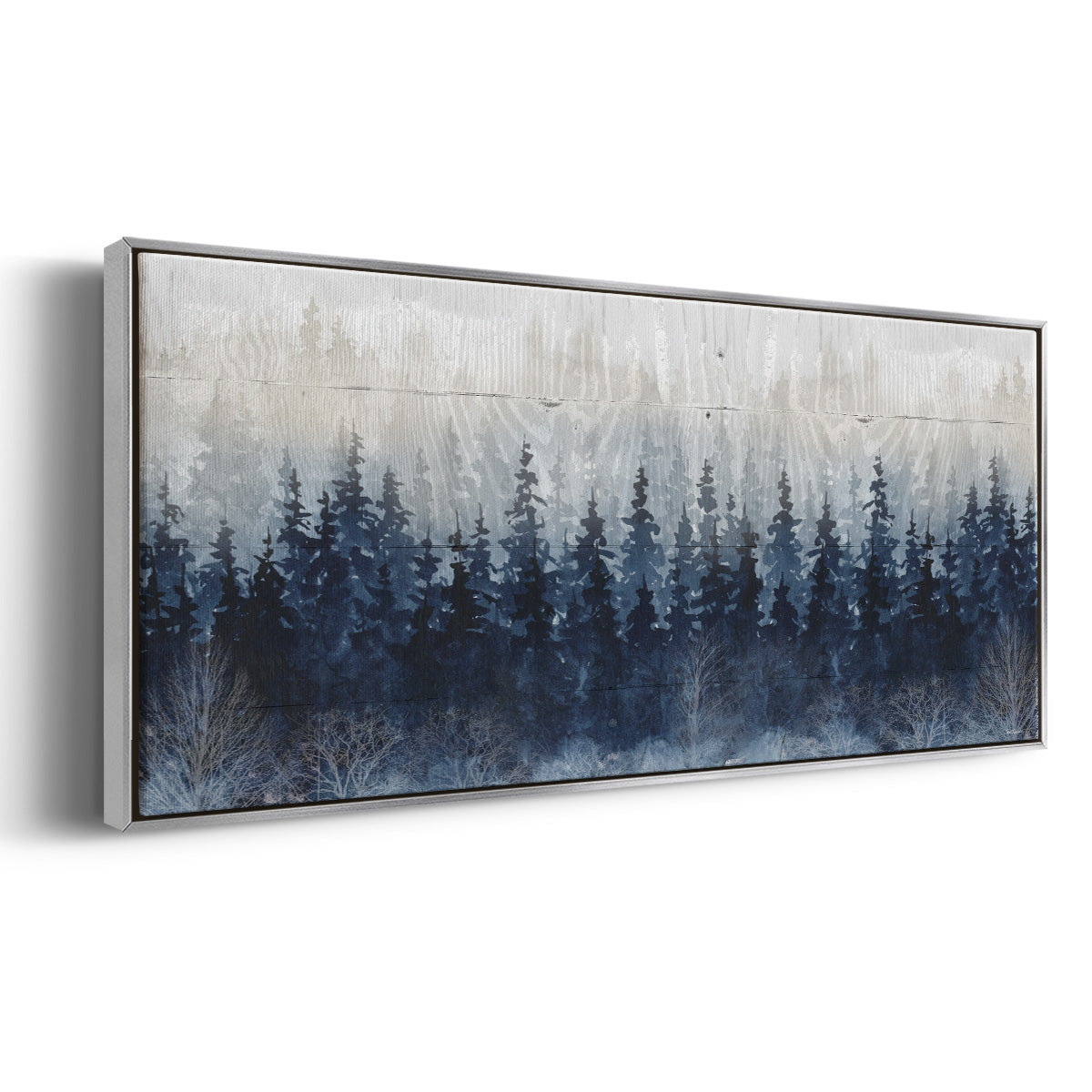 Misty Indigo Forest - Floater Framed Canvas Print
