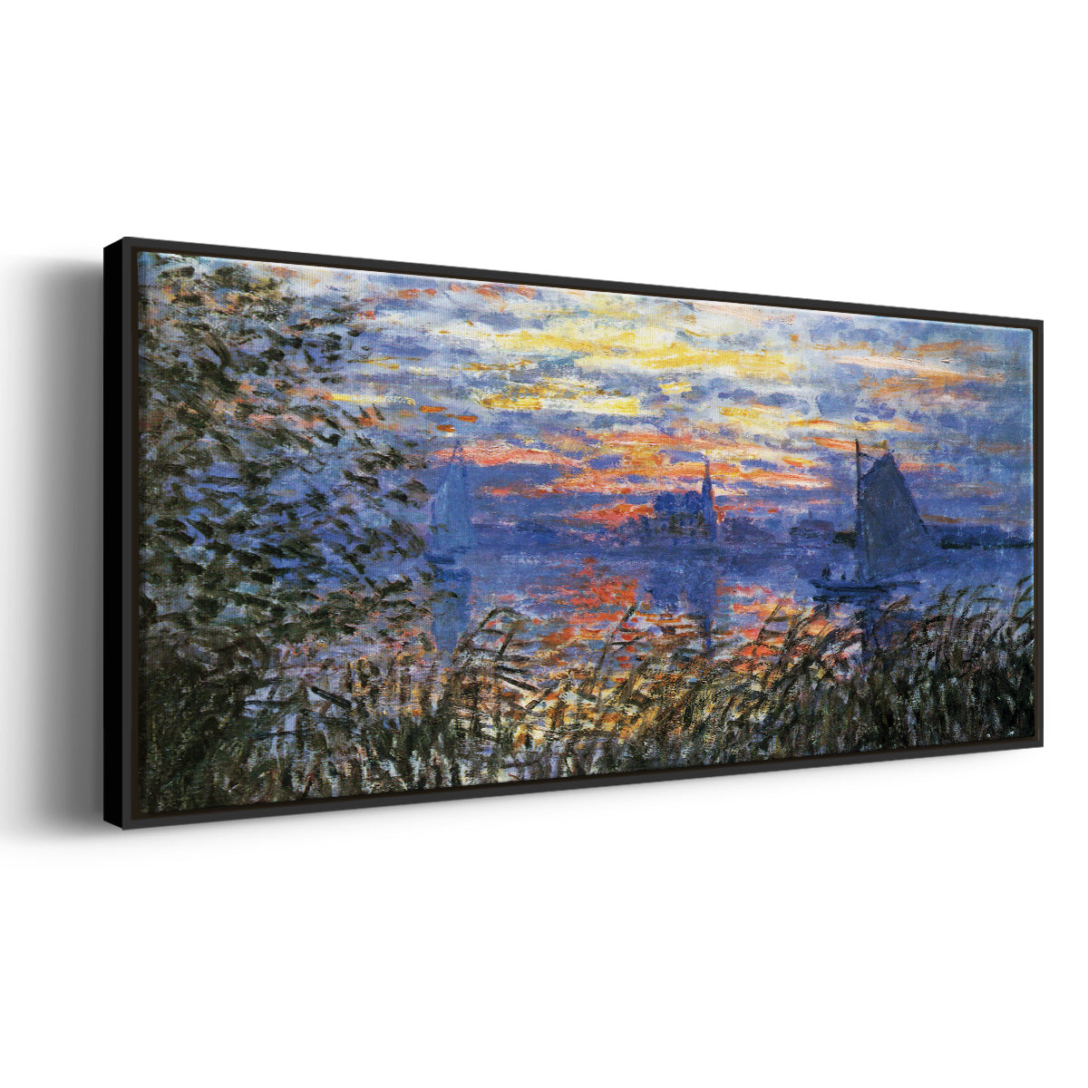 Sunset on the Seine - Floater Framed Canvas Print