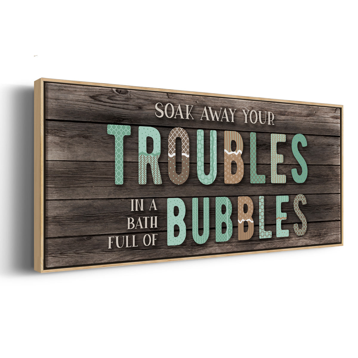 Troubles Bubbles - Floater Framed Canvas Print