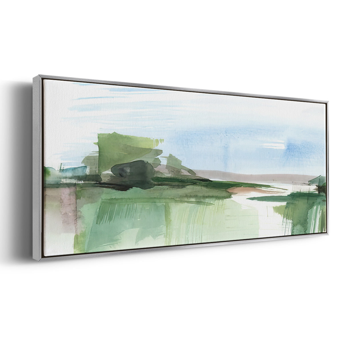 Abstract Wetland IV - Floater Framed Canvas Print