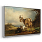 A Goat with Two Kids - Floater Framed Canvas Print