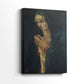 Side view of a canvas art print of a refined composition with subtle shading and depth, showing gallery-wrapped depth.