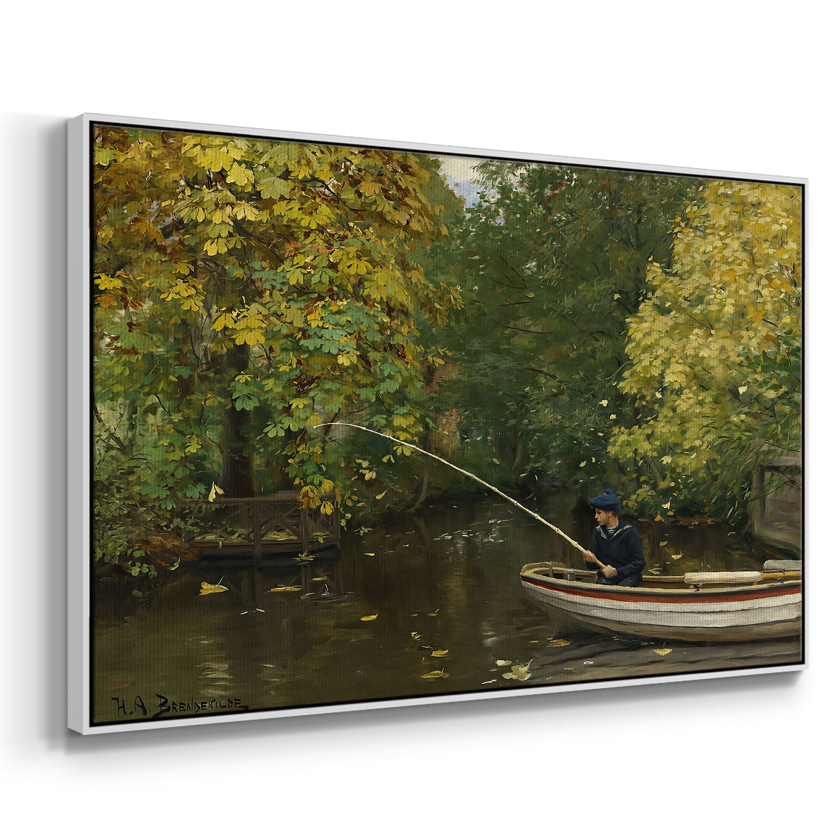 Fishing Boy, c. 1890 - Floater Framed Canvas Print