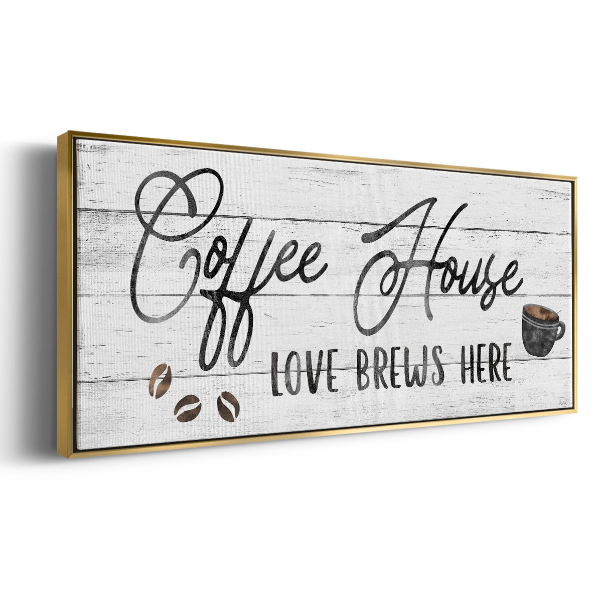 Love Brews - Floater Framed Canvas Print