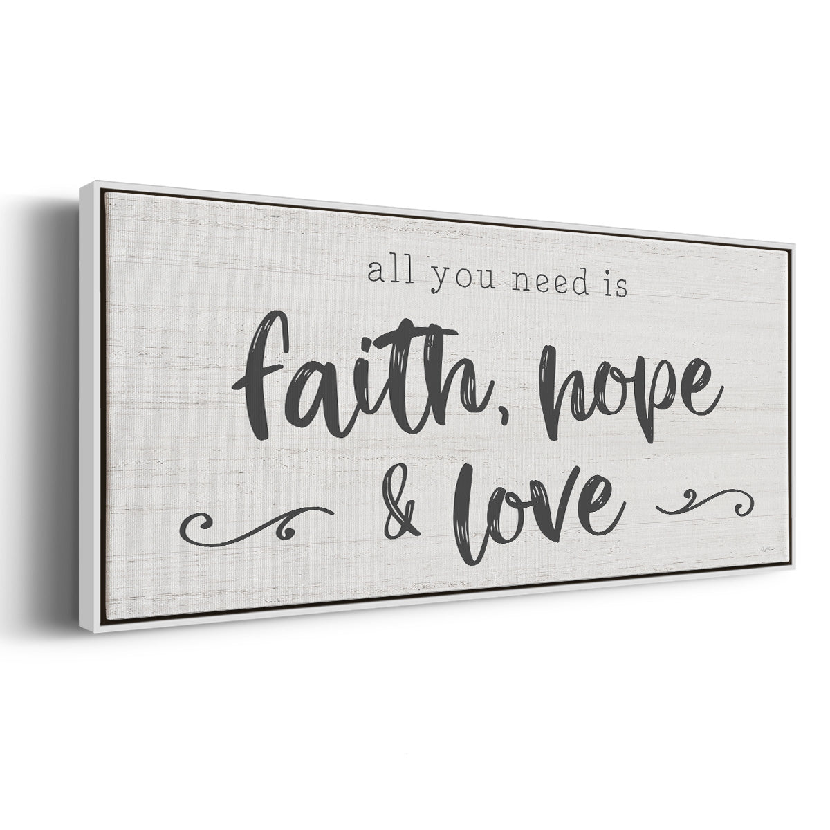 Faith Hope Love - Floater Framed Canvas Print