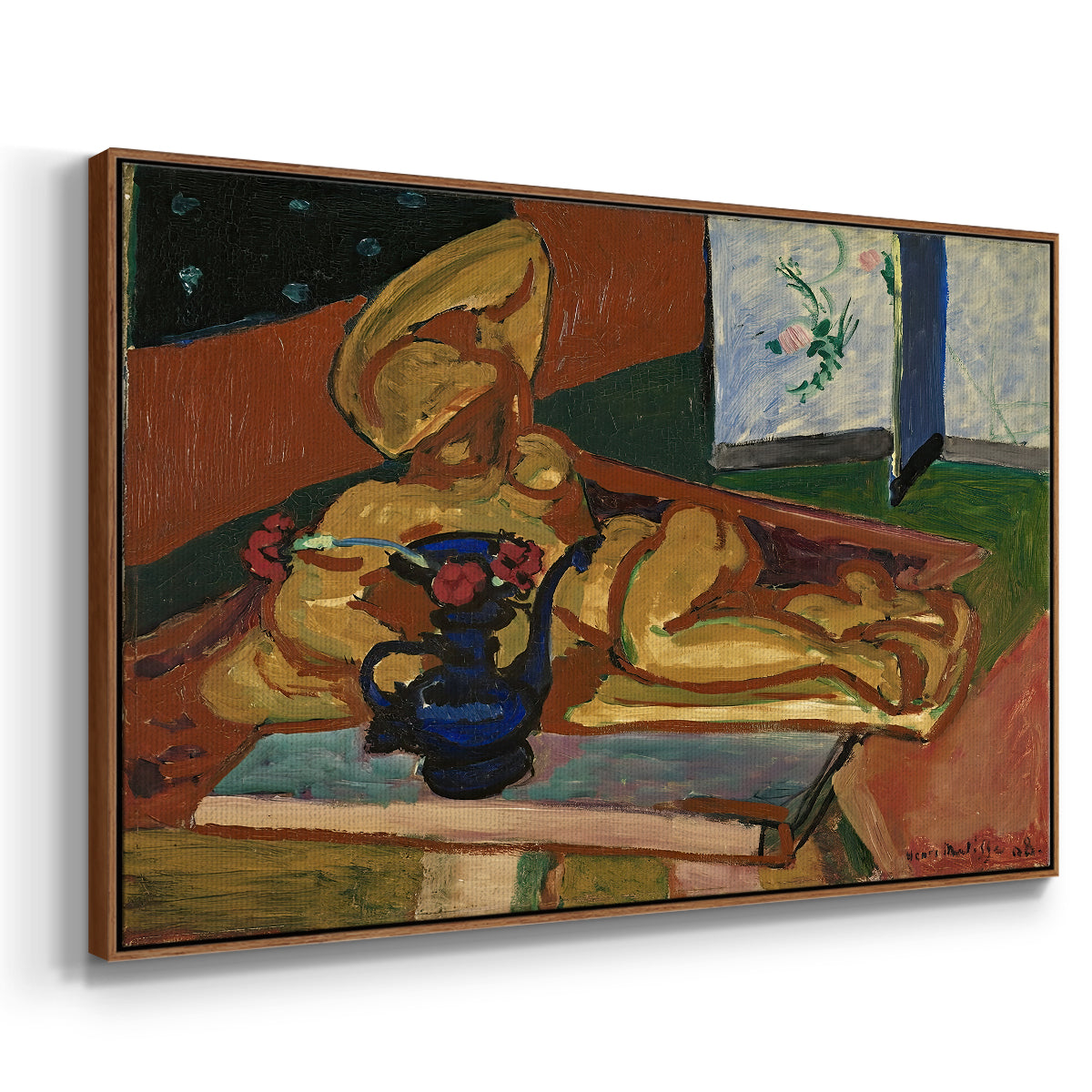 Sculpture and Persian Vase (The Bronze Figure), 1908 - Floater Framed Canvas Print