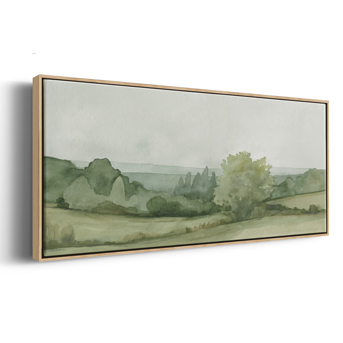 Vintage Landscape Sketch II - Floater Framed Canvas Print