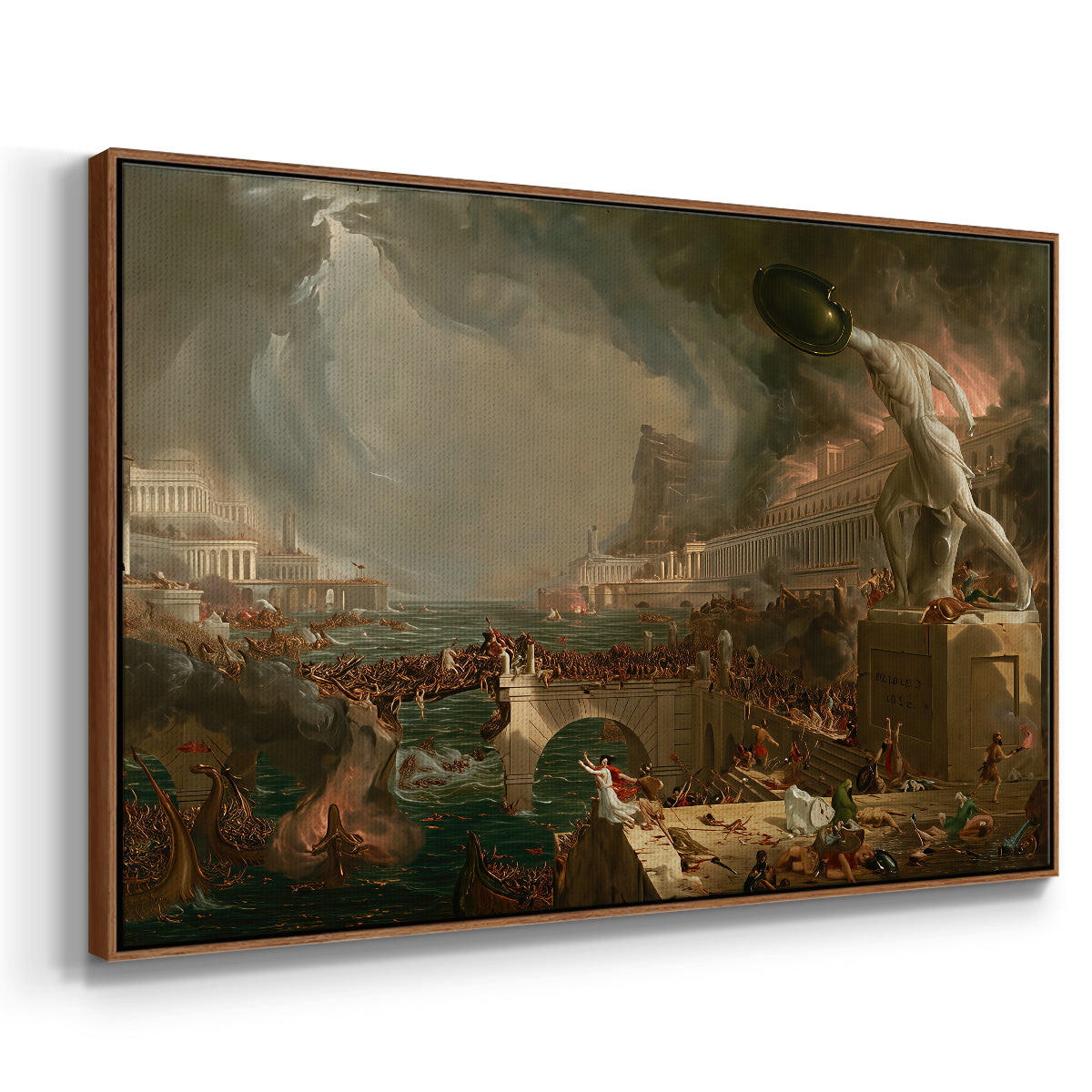 The Course of Empire: Destruction, 1836 - Floater Framed Canvas Print