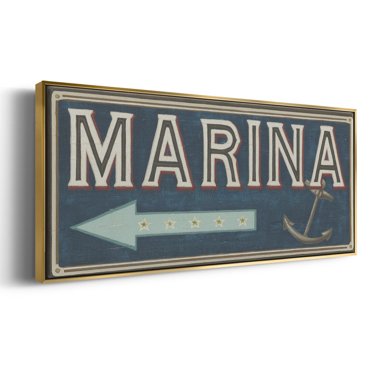 Shoreline Signs II - Floater Framed Canvas Print