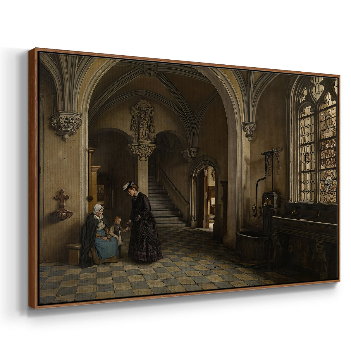 Interior of the Church of Saint Paul in Antwerp, c. 1865-1869 - Floater Framed Canvas Print