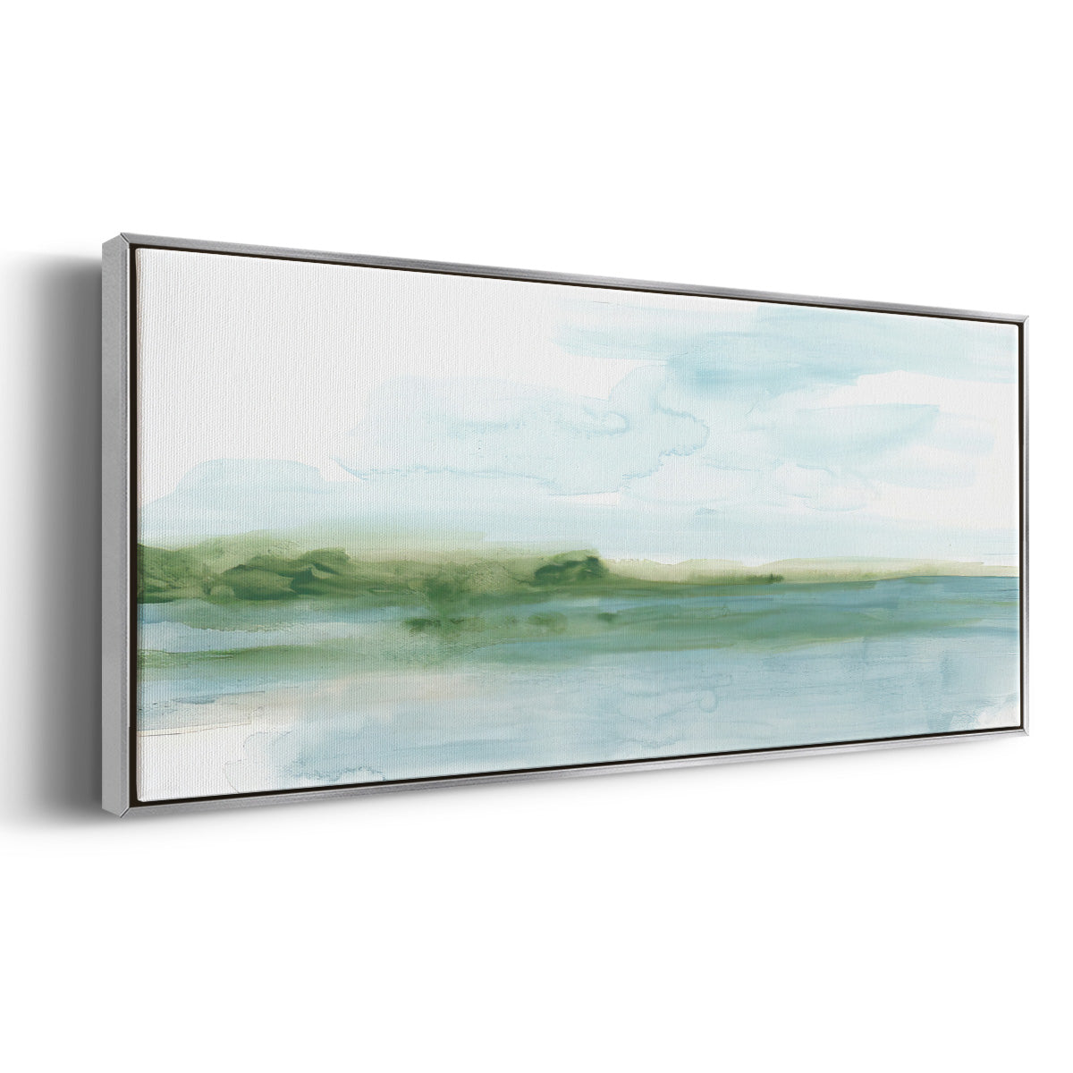 Green Ribbon Coast II - Floater Framed Canvas Print