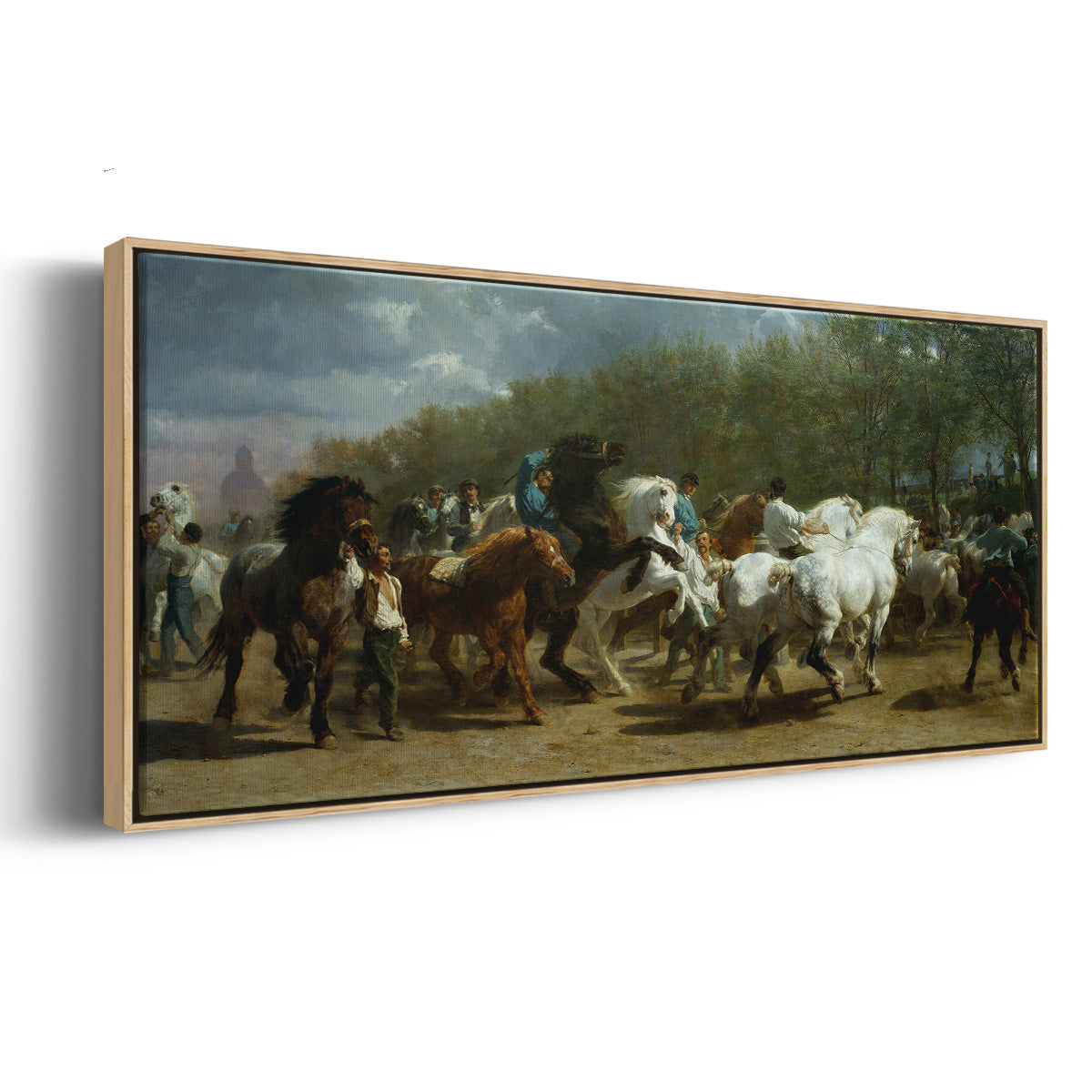 The Horse Fair - Floater Framed Canvas Print