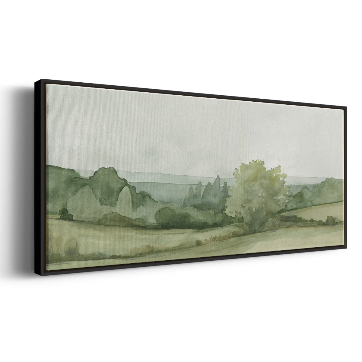 Vintage Landscape Sketch II - Floater Framed Canvas Print