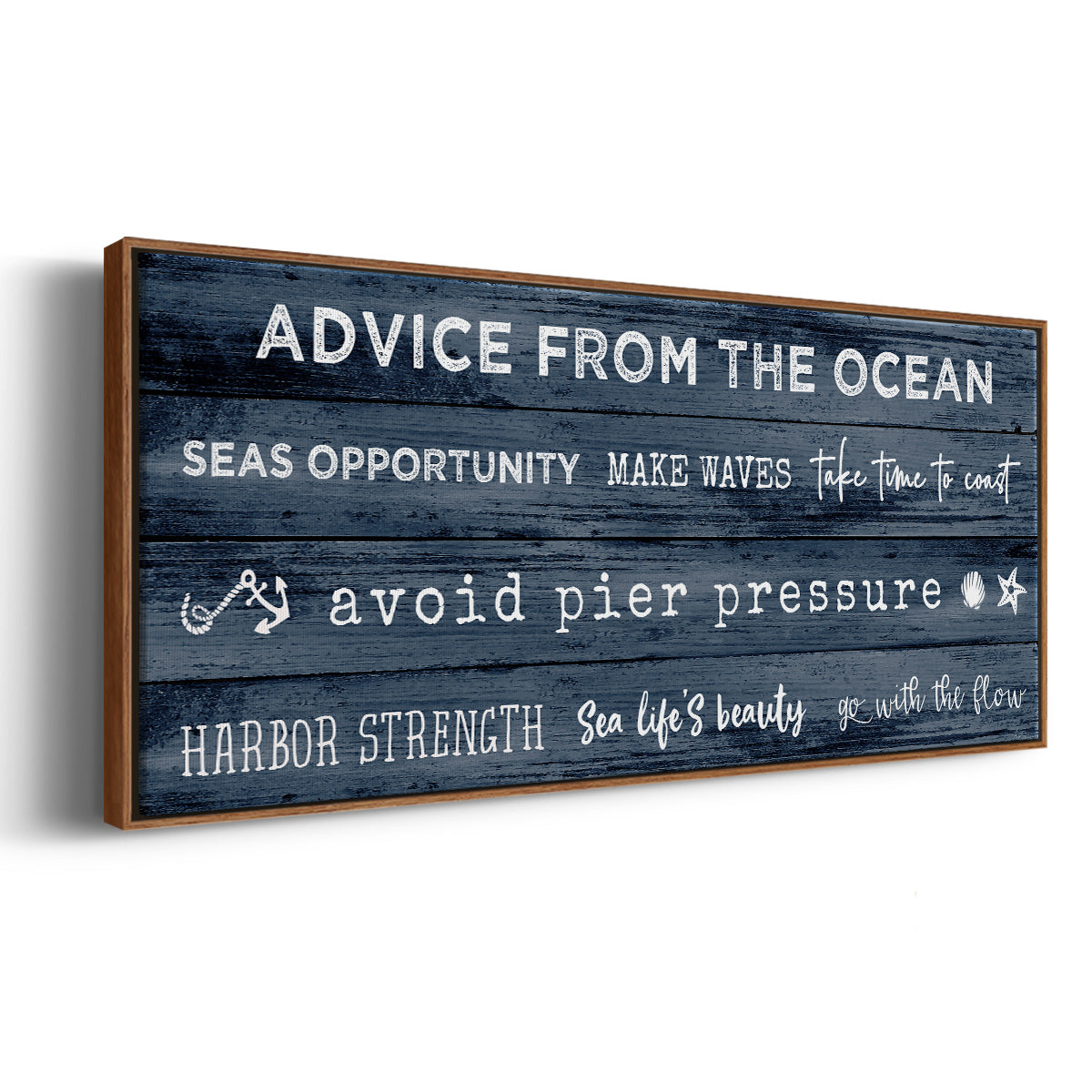 Navy Ocean - Floater Framed Canvas Print