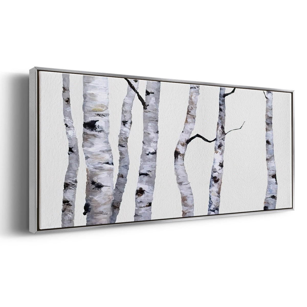 Birch Trees I - Floater Framed Canvas Print