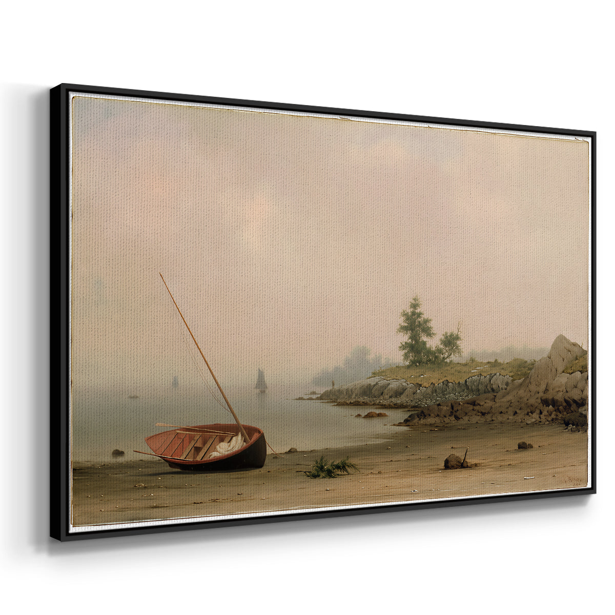 The Stranded Boat, 1863 - Floater Framed Canvas Print