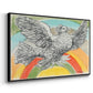 Flying Dove with Rainbow (Colombe volant à l'Arc-en-ciel), 1952 - Floater Framed Canvas Print