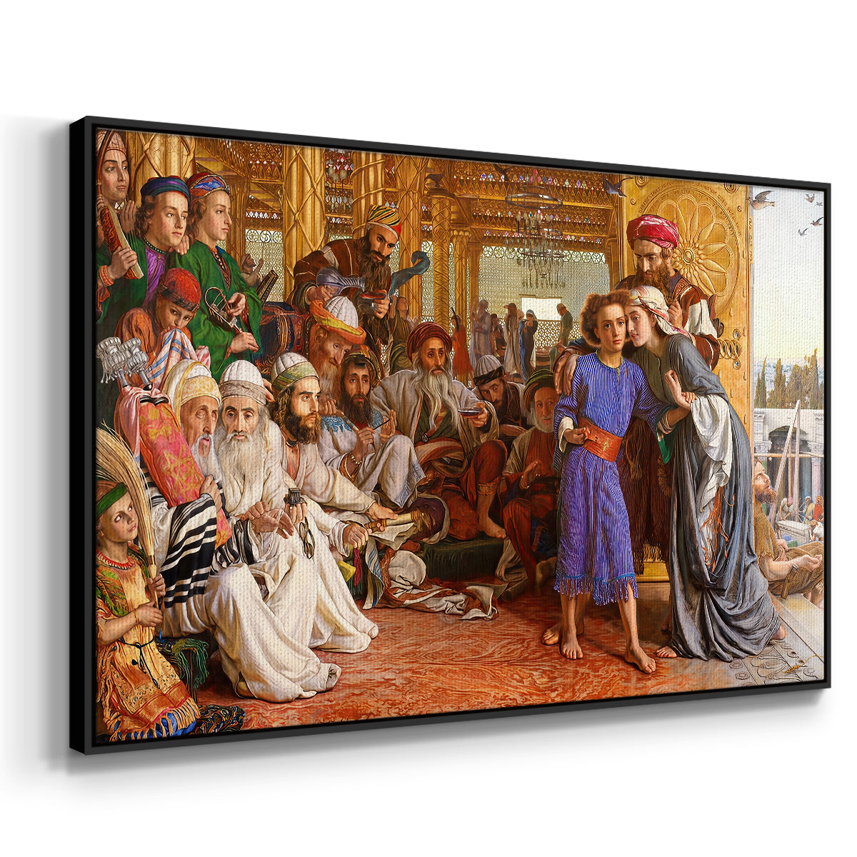 The Finding of the Saviour in the Temple, 1854-1860 - Floater Framed Canvas Print