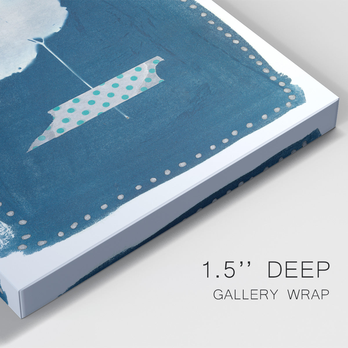 Cyanotype Pressed Leaves II Premium Gallery Wrapped Canvas - Ready to Hang