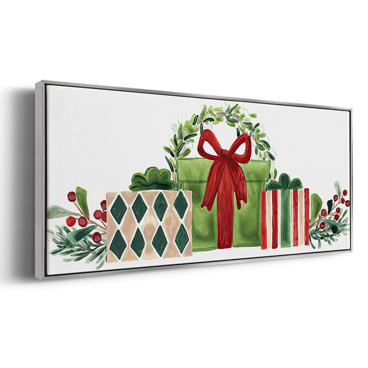 Woodland Holiday Collection D - Floater Framed Canvas Print