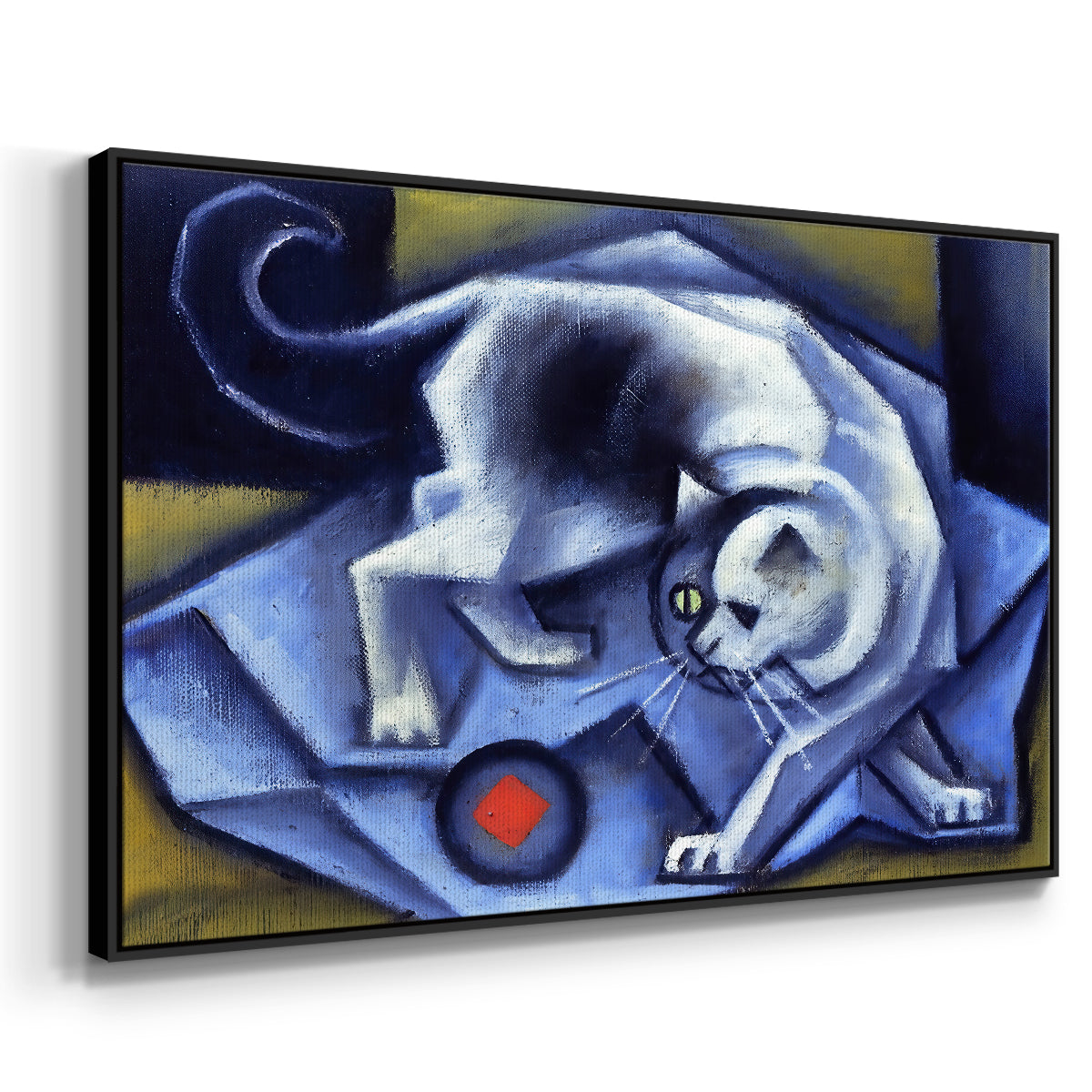 Cat Playing with a Ball, 1945-1950 - Floater Framed Canvas Print