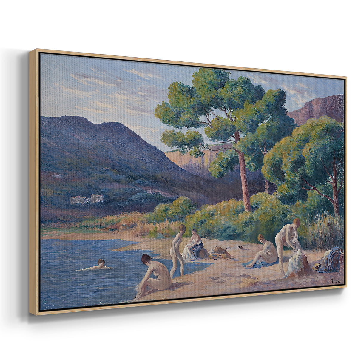 Bathers in Saint-Tropez, c. 1909 - Floater Framed Canvas Print