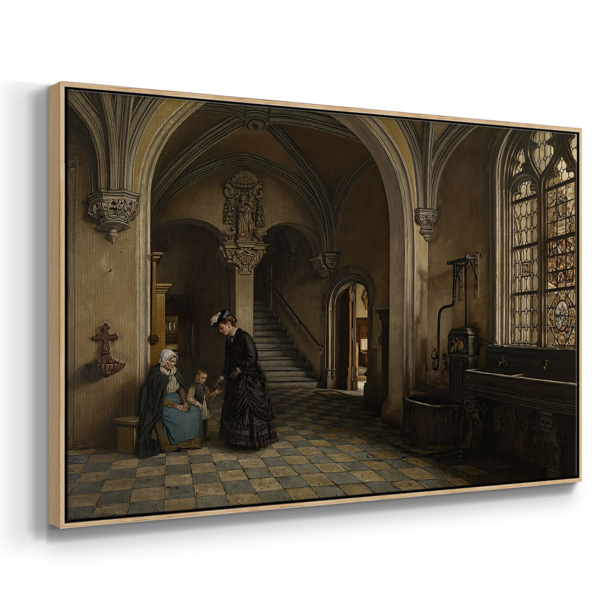 Interior of the Church of Saint Paul in Antwerp, c. 1865-1869 - Floater Framed Canvas Print