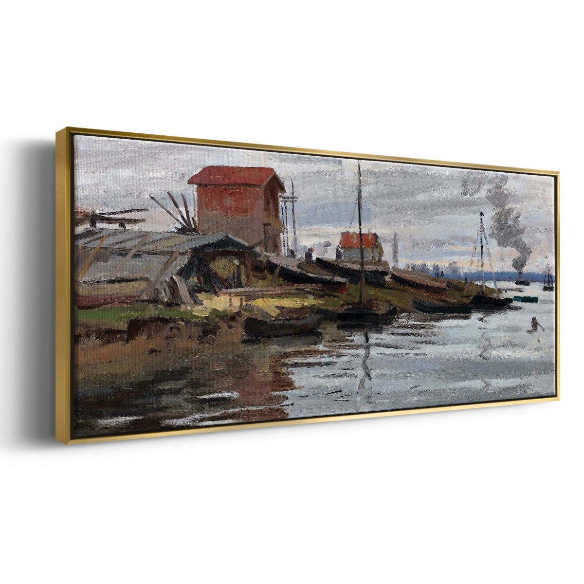 The Seine at Petit - Floater Framed Canvas Print