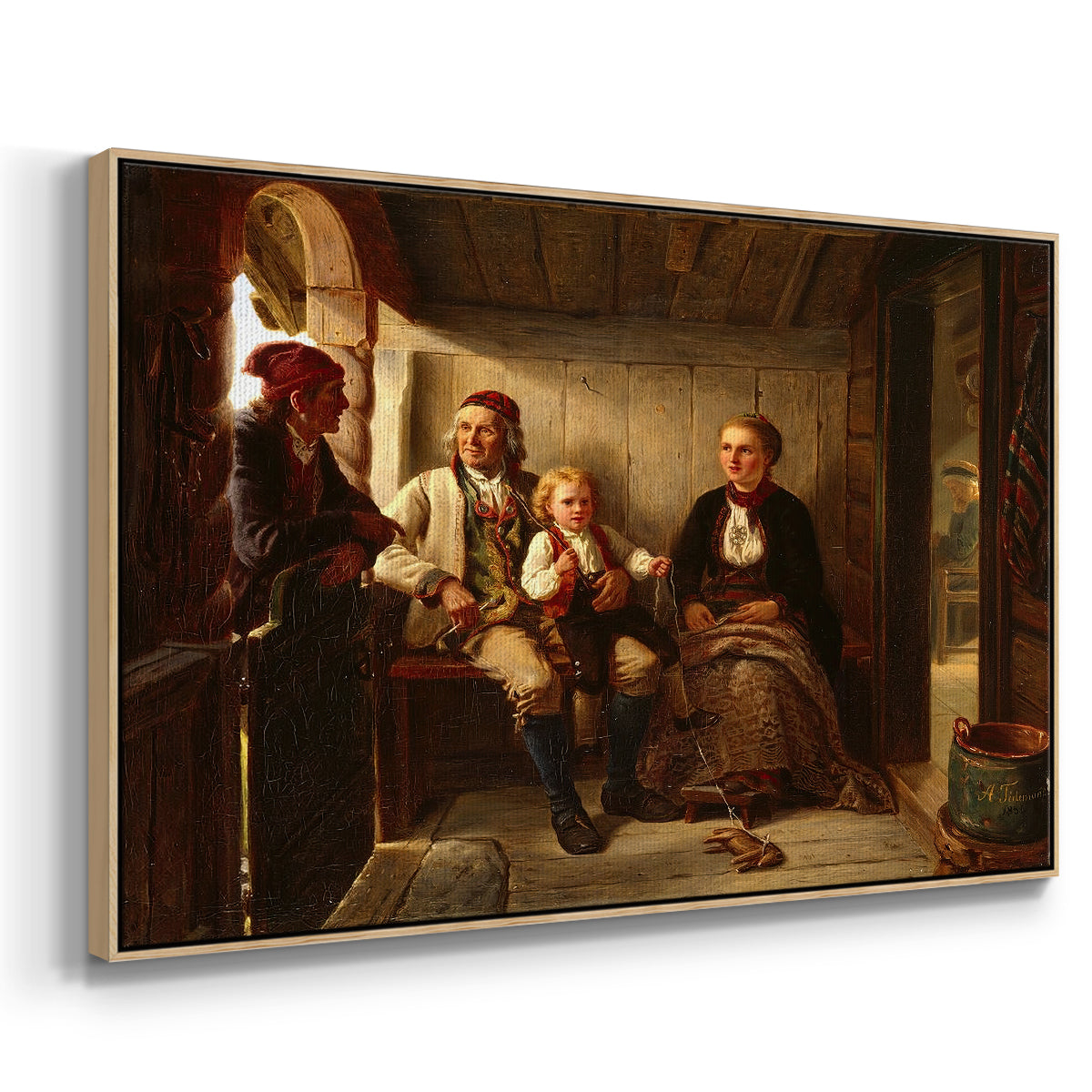 Neighbors (Naboer), 1855 - Floater Framed Canvas Print
