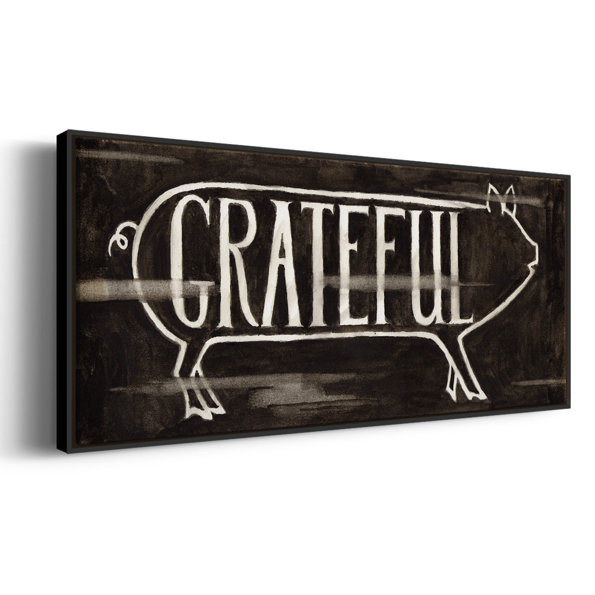 Grateful Pig - Floater Framed Canvas Print