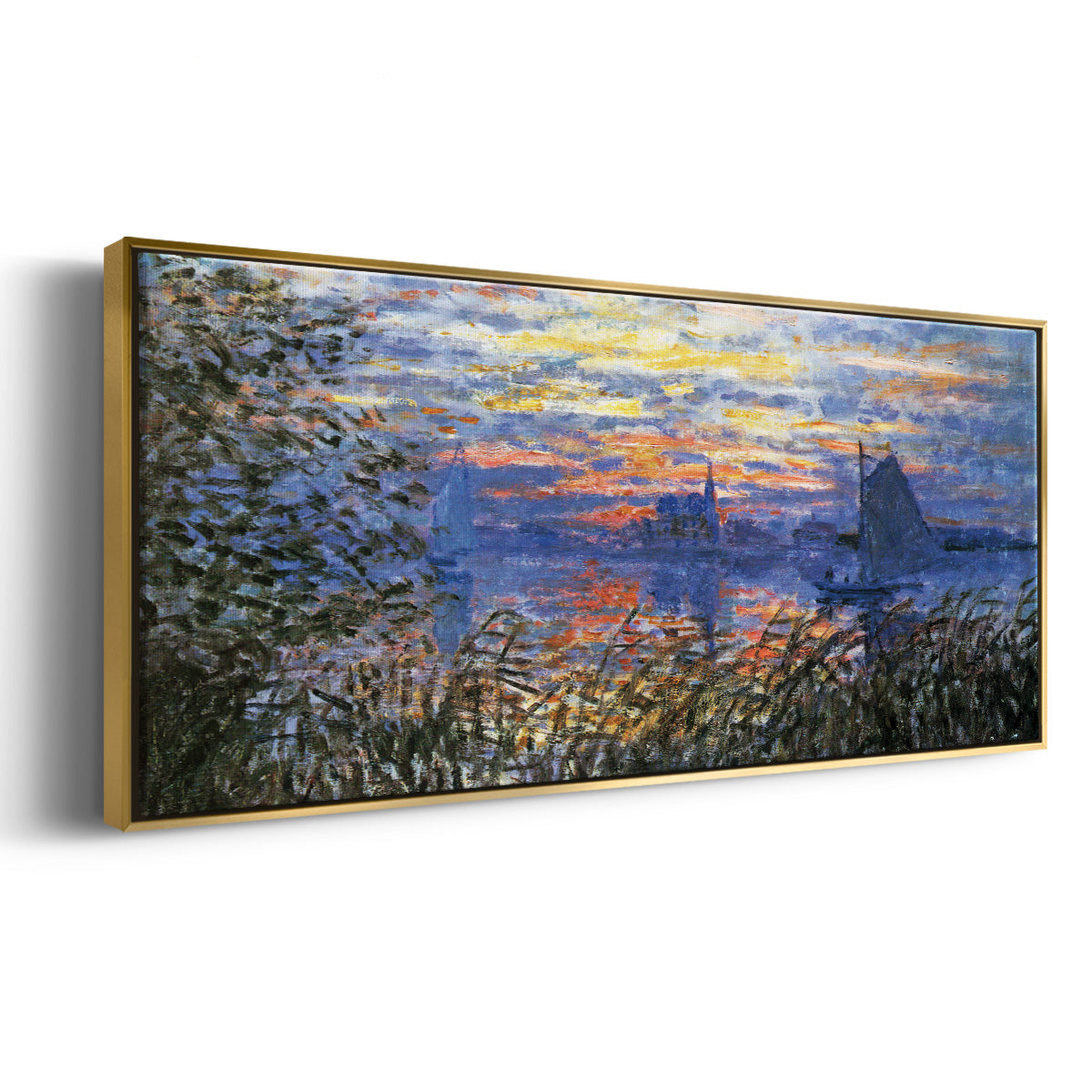 Sunset on the Seine - Floater Framed Canvas Print