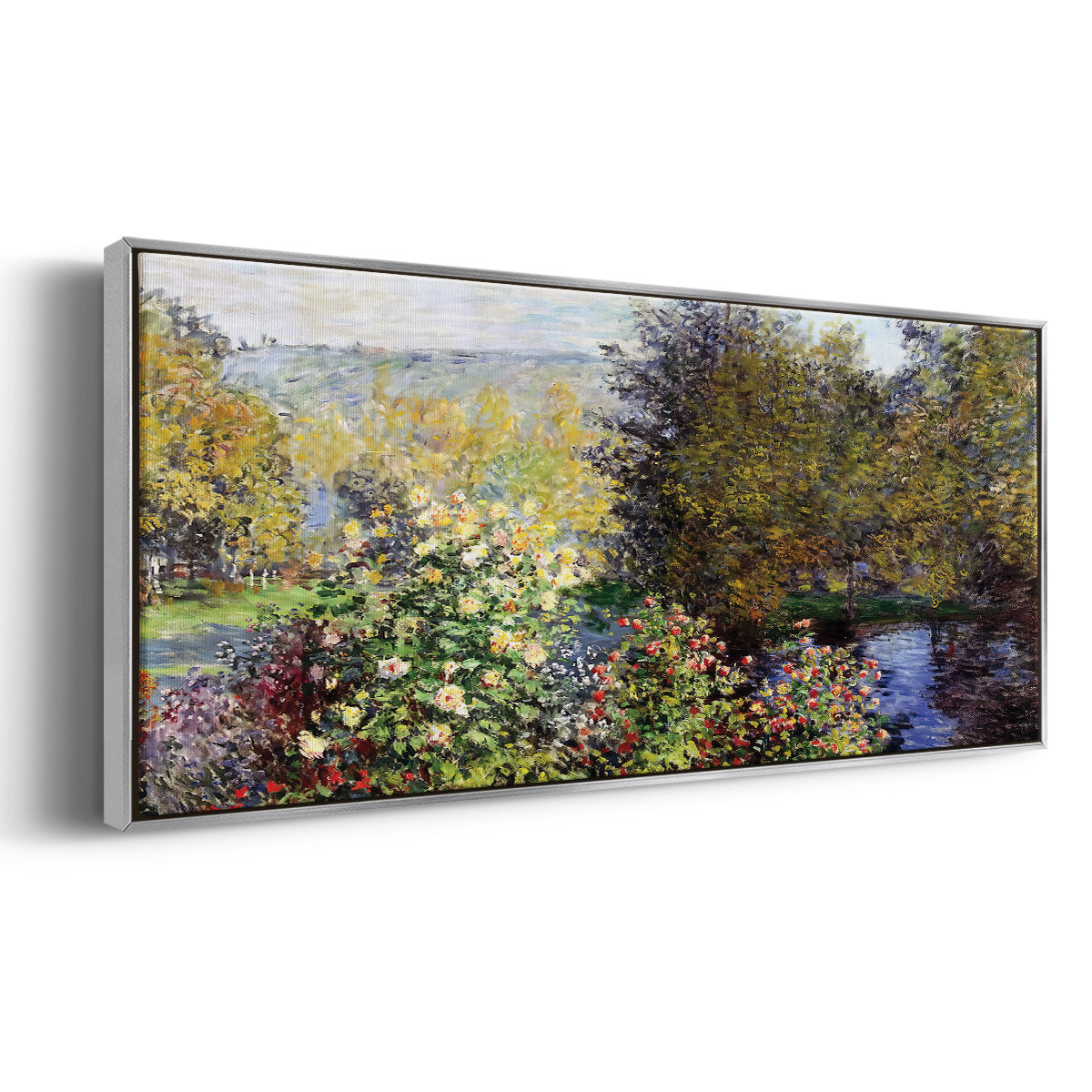 The Corner of the Garden at Montgeron, 1876 - Floater Framed Canvas Print
