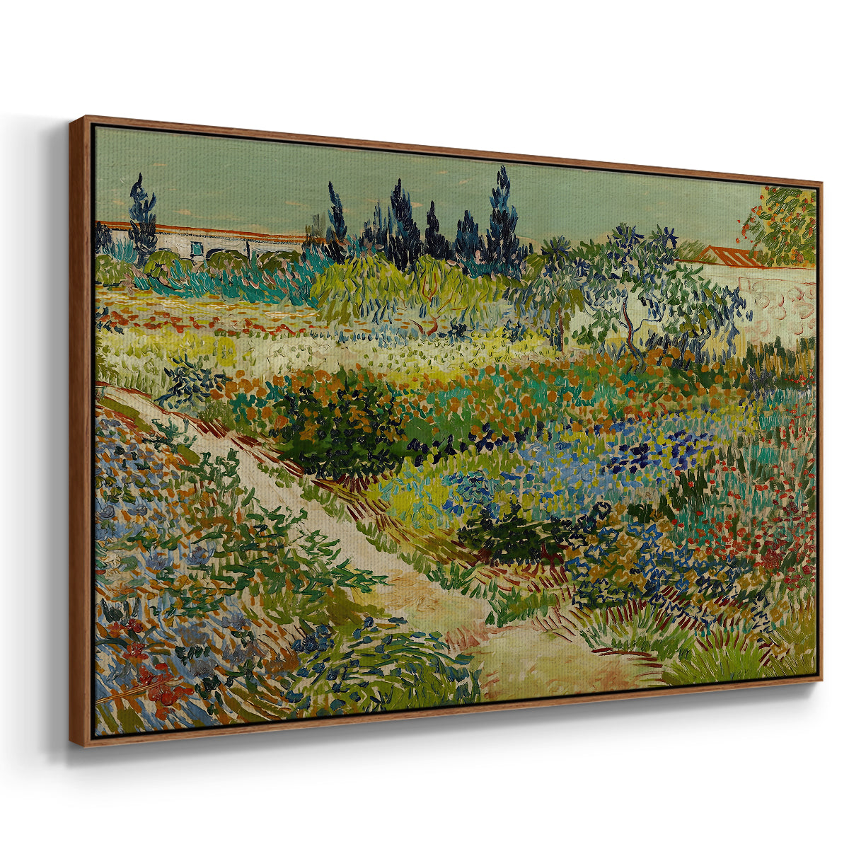 Garden at Arles, 1888 - Floater Framed Canvas Print