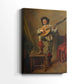 Side view of a canvas art print of a musical moment with a soldier and soft lighting, showing gallery-wrapped depth.