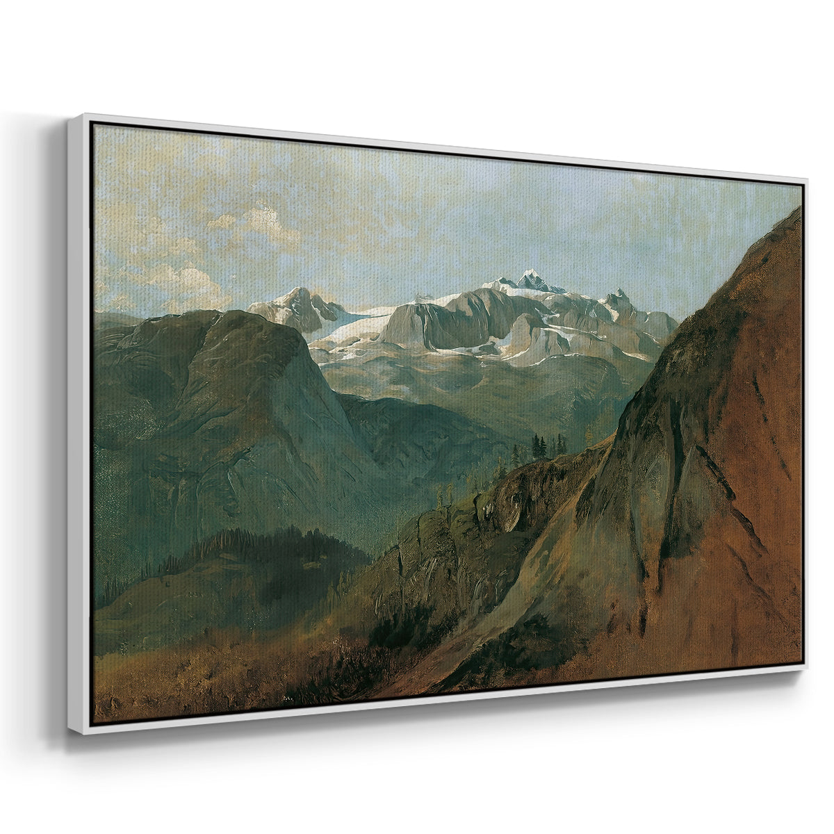 The Dachstein from the Plassen near Hallstatt, 1827 - Floater Framed Canvas Print