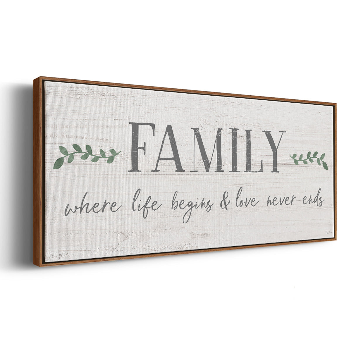 Love Never Ends - Floater Framed Canvas Print