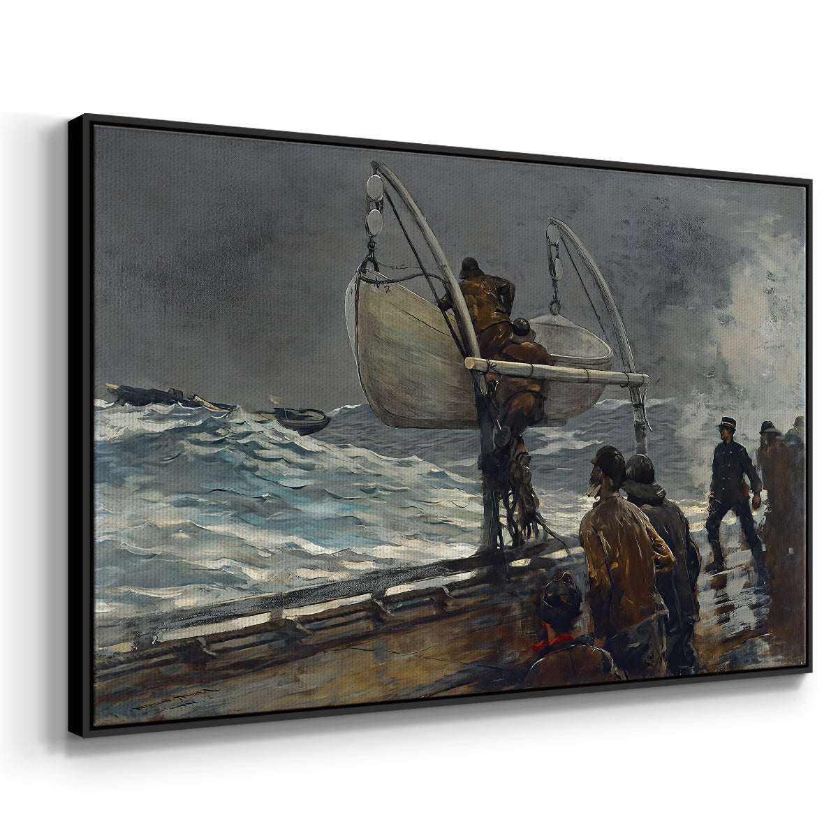 The Signal of Distress, c. 1896 - Floater Framed Canvas Print