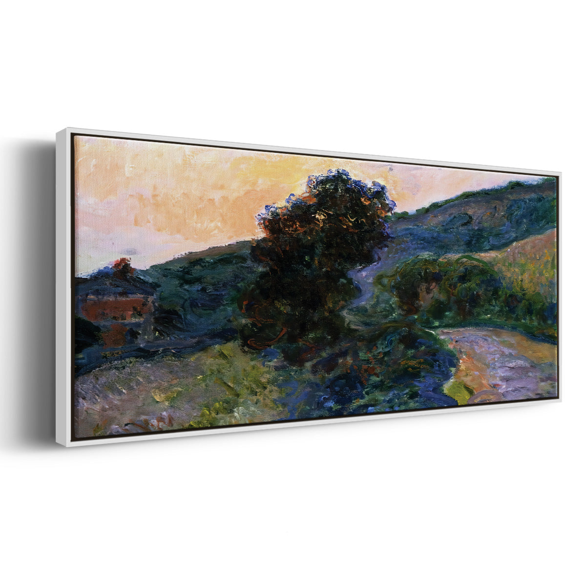 Sunset at Giverny, 1886 - Floater Framed Canvas Print