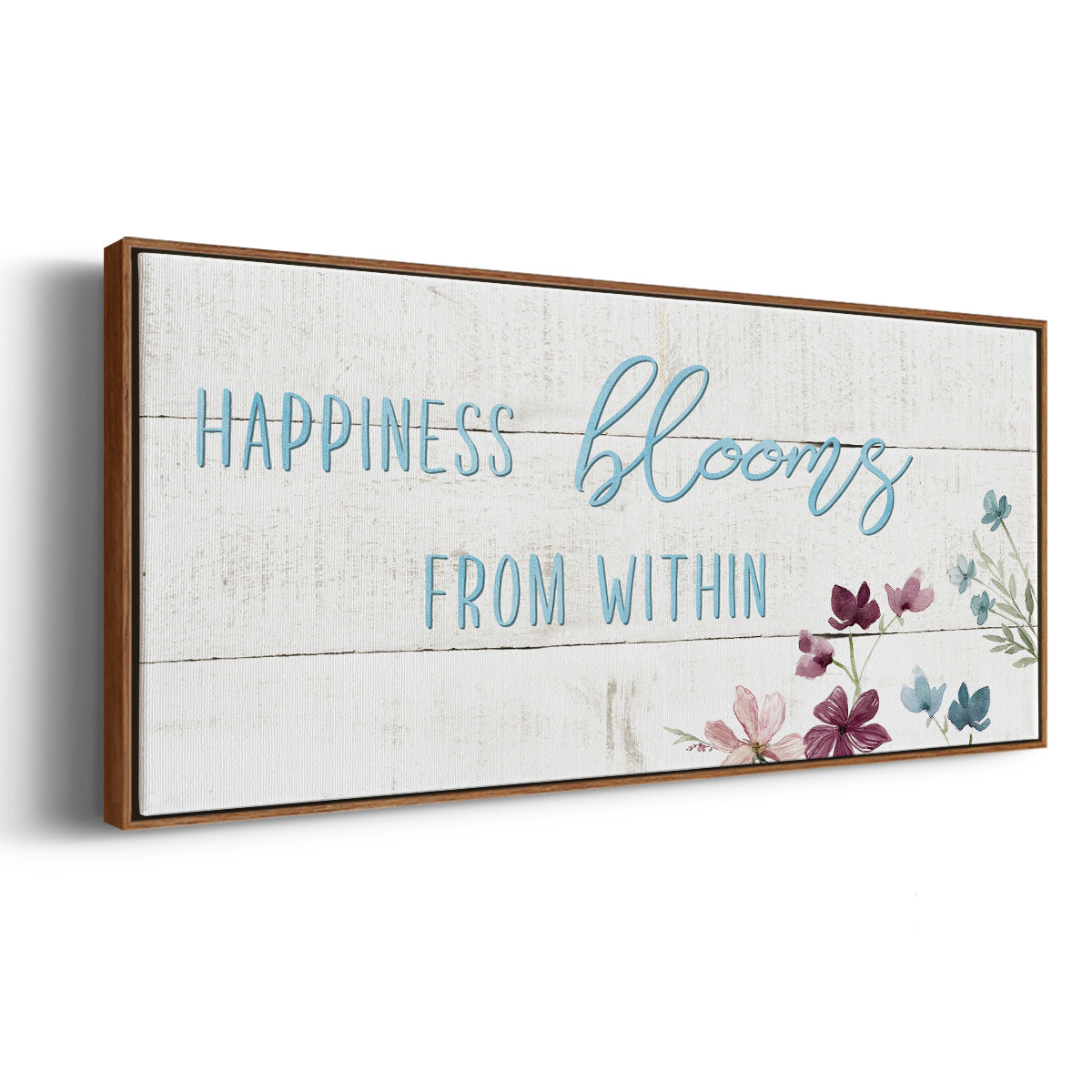 Happiness Blooms - Floater Framed Canvas Print