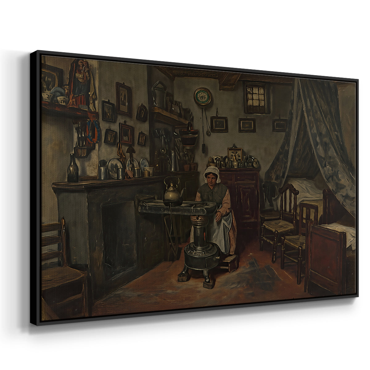 Interior, c. 1865-1870 - Floater Framed Canvas Print