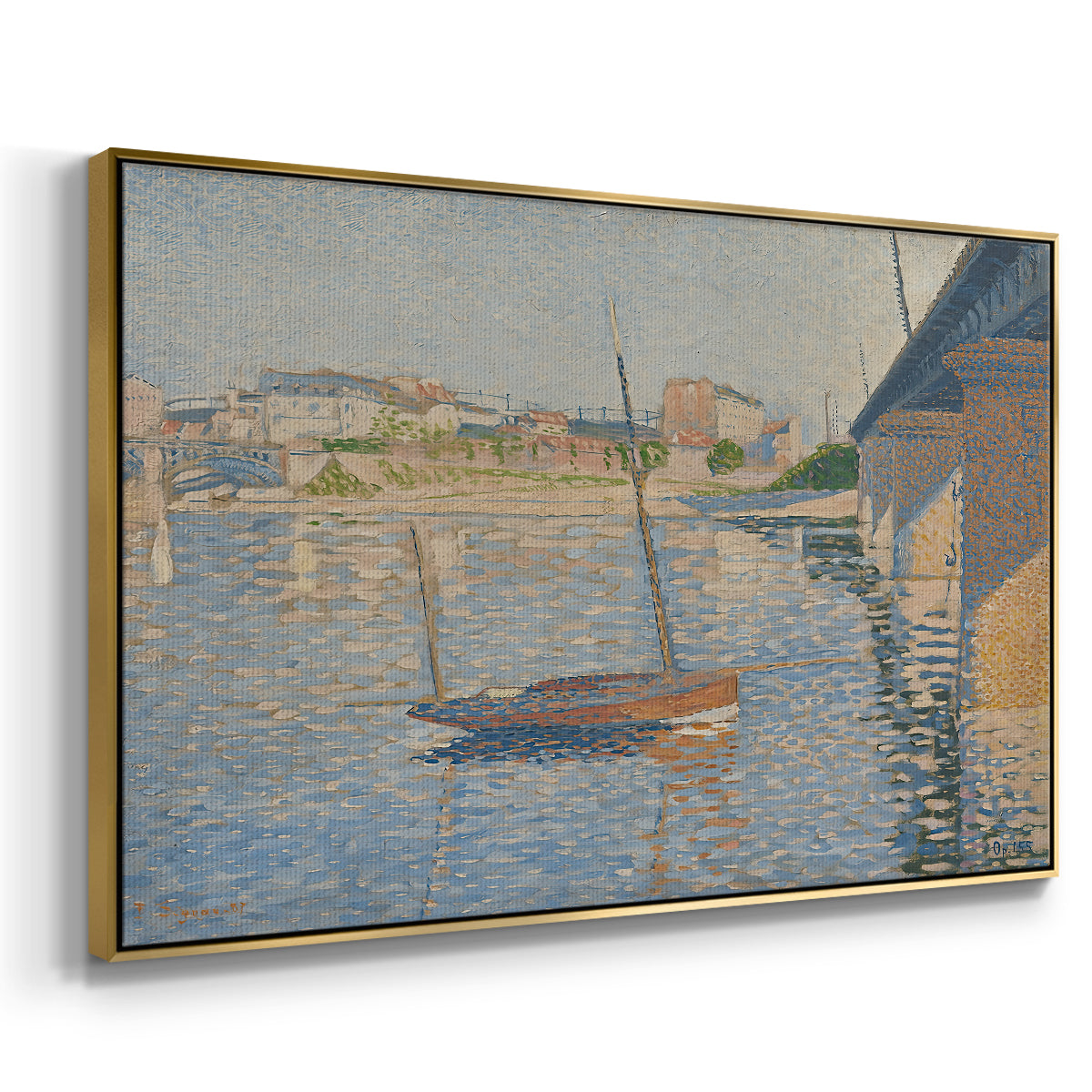Le Clipper, Asnières, 1887 - Floater Framed Canvas Print