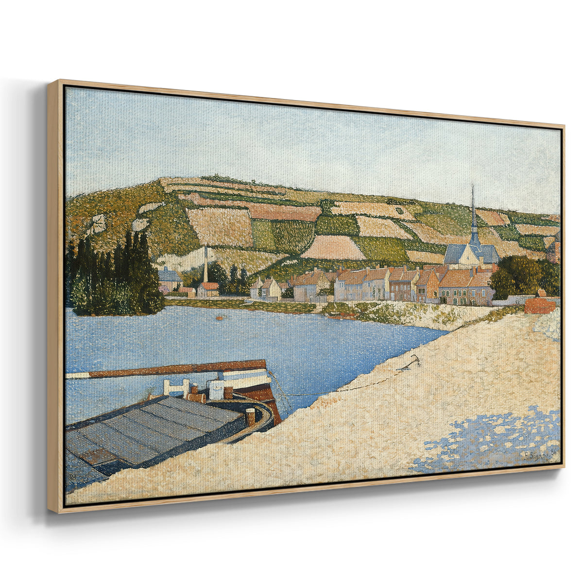 The Riverbank, Les Andelys, 1886 - Floater Framed Canvas Print