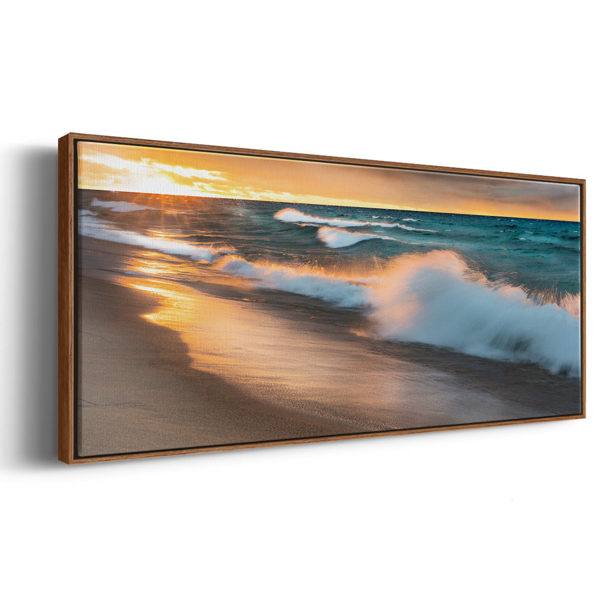 Miners Beach Light - Floater Framed Canvas Print