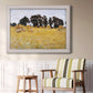 Impressionist rural harvest scene by John Singer Sargent in an ornate weathered white frame displayed in a light-toned interior setting.
