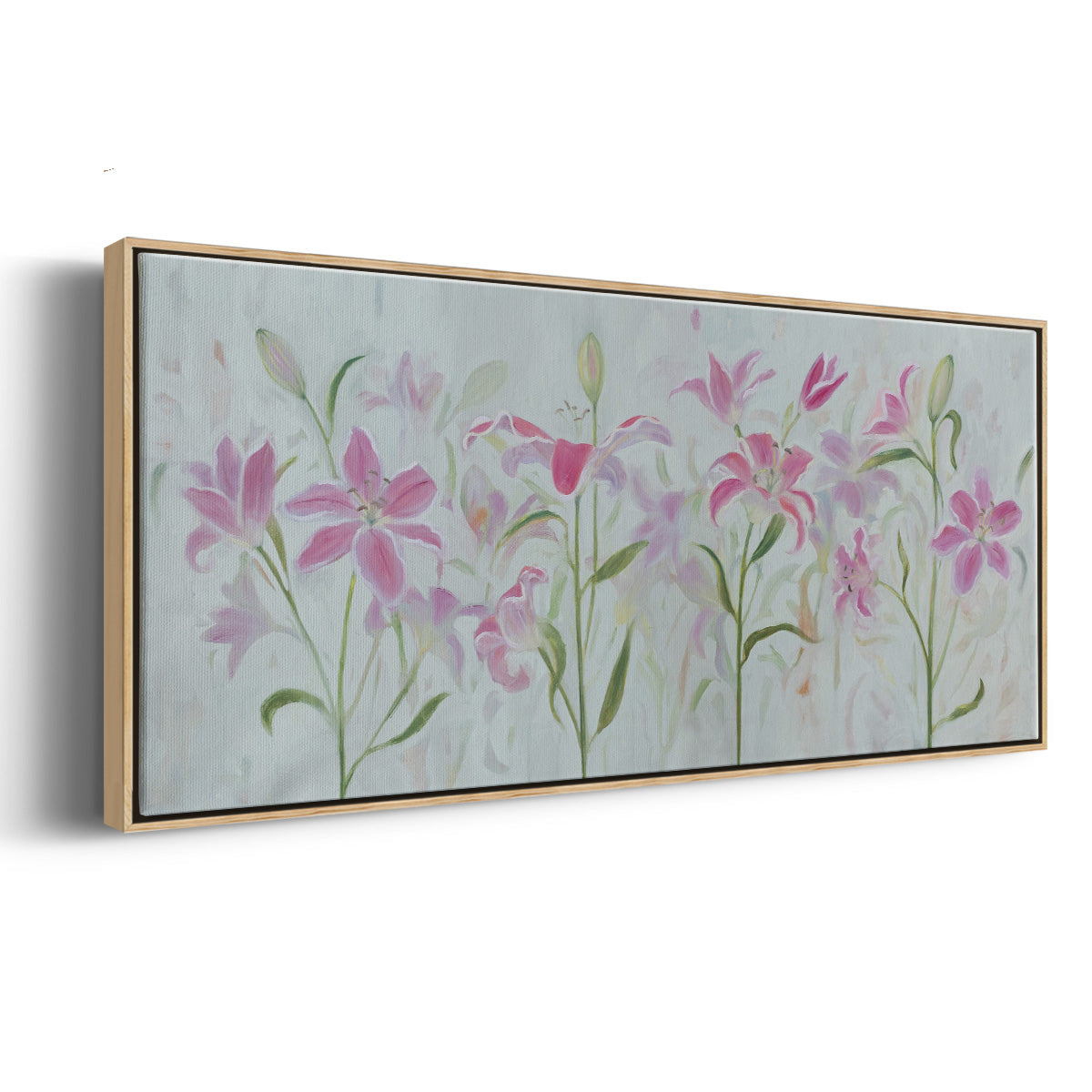Dancing Pink Trio III - Floater Framed Canvas Print