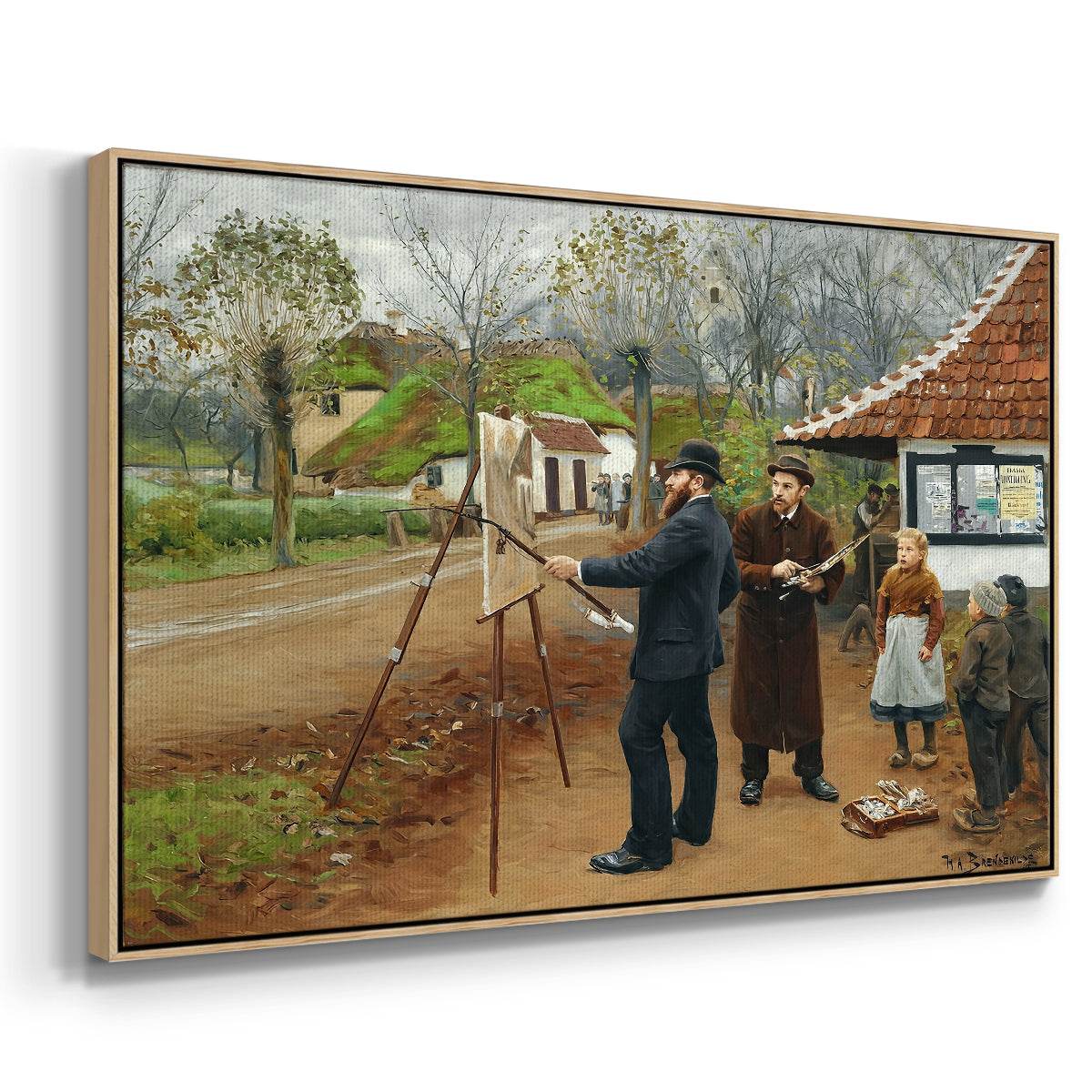 L. A. Ring Painting near Aasum Smithy, 1893 - Floater Framed Canvas Print