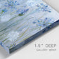 Close-up view of wrapped canvas corner featuring delicate watercolor floral blooms.